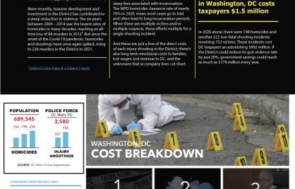 image displays infographic of gun violence costs