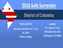 DC Safe Surrender 2016